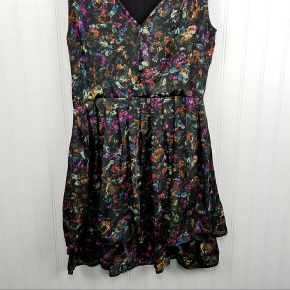 Jack Womens Size Small Sleeveless Fit & Flare Pleated Watercolor Skater Dress - Picture 7 of 7